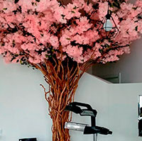 Купить фотозону с большим деревом из розовых цветов Киев, Украина
