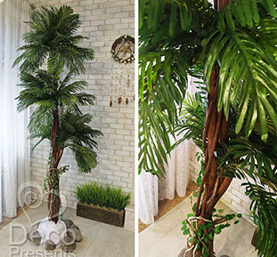Купить декоративную пальму тройную для ресторана, Киев, Полтава, Запорожье