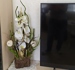 Купить композицию из цветов орхидеи для интерьера, Киев